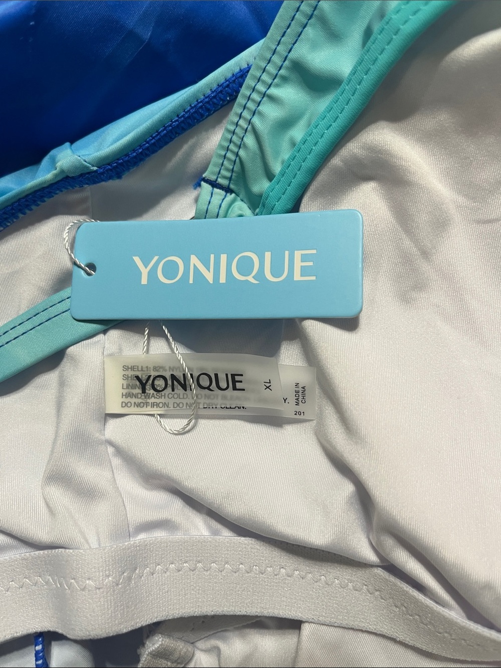 Yonique Tankini Sz XL Blue Ombre Tankini Swim Top Beach/Cruize Wear Feminine - Picture 6 of 6